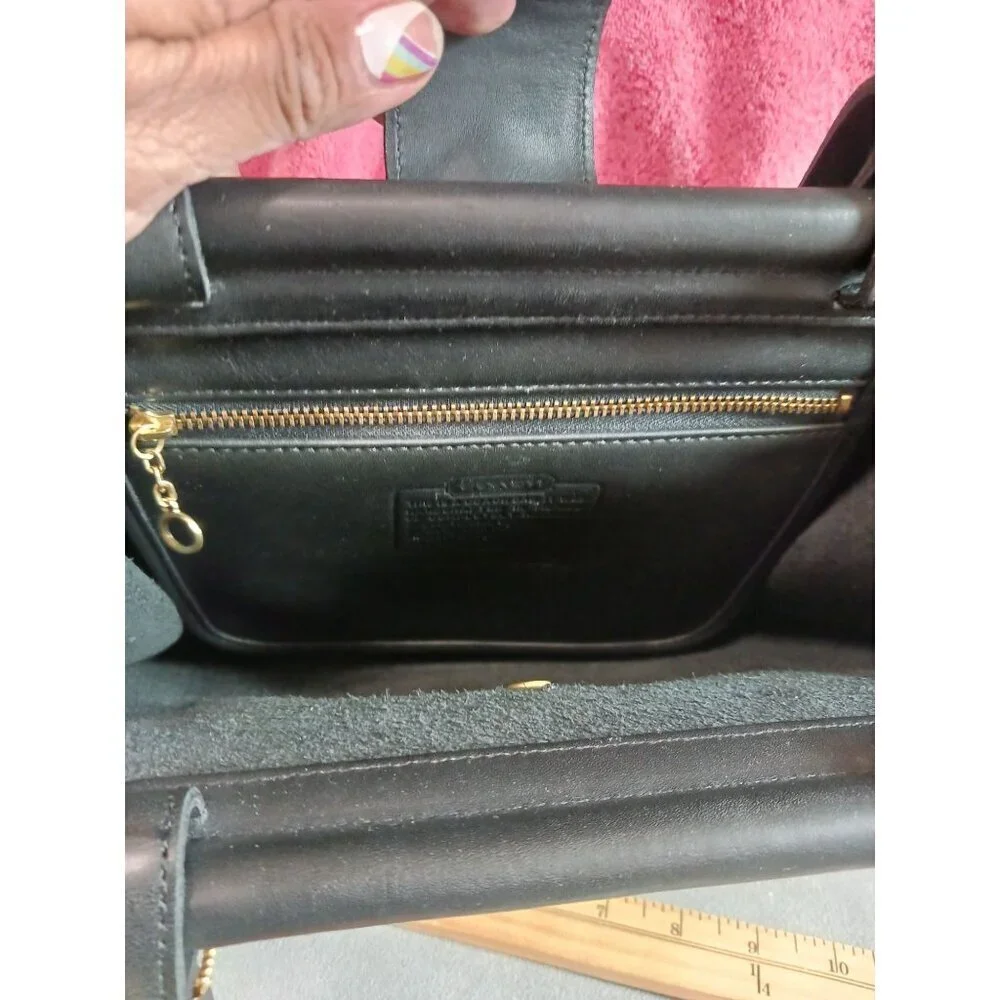 Coach Vtg Leather Handbag Weston Shopper Bag No. 9021 With Gold Hardware